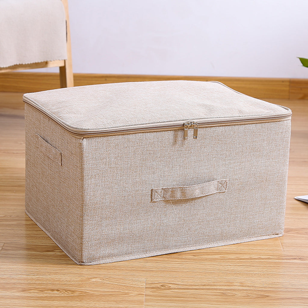 Beige Large Double Zipper Storage Box
