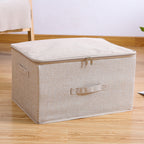 Beige Large Double Zipper Storage Box