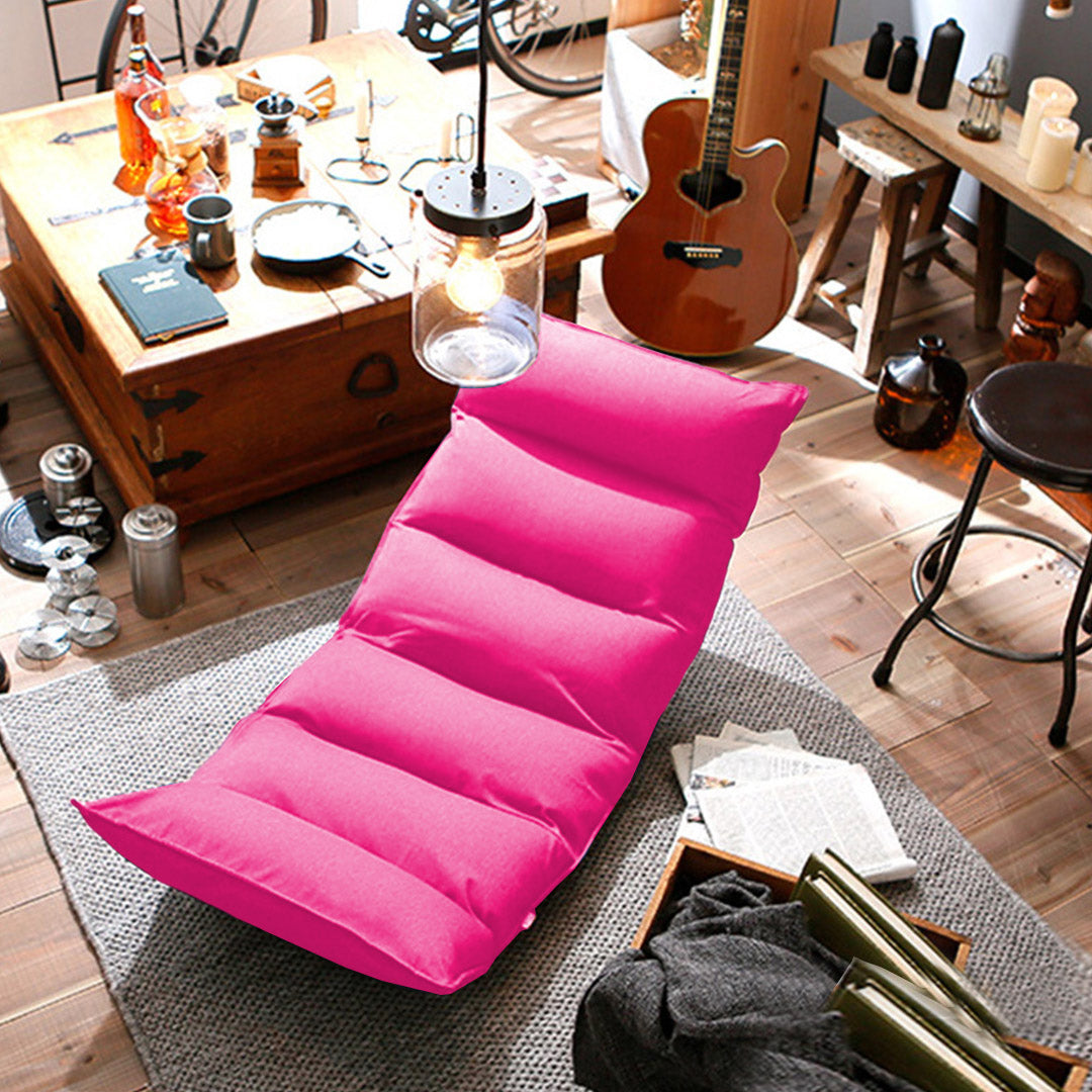 Leather Floor Recliner Lazy Chair Pink