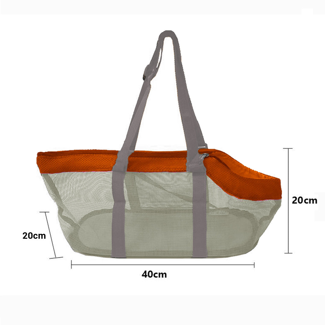 Waterproof Breathable Net Mesh Pet Carrier Bag Orange