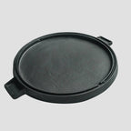 SOGA 43cm Round Ribbed Cast Iron Frying Pan with Handle