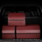 Leather Car Boot Foldable Trunk Cargo Organizer Box Red Small