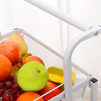 3 Tier Steel White Adjustable Kitchen Cart