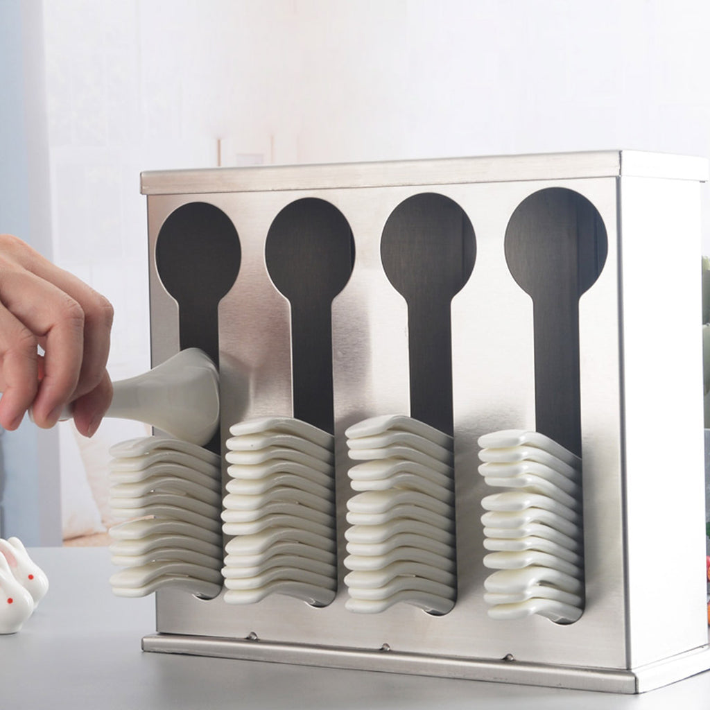 Stainless Steel Buffet Utensil Holder 4 Holes