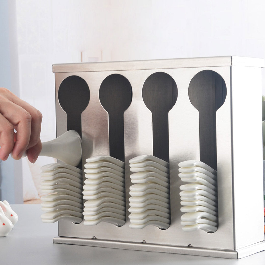 Stainless Steel Buffet Utensil Holder 4 Holes