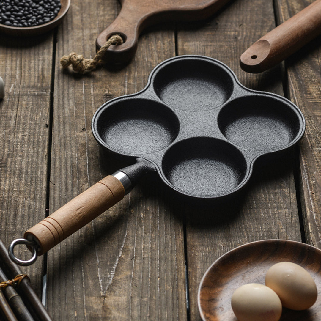 4 Mold Multi-Portion Cast Iron Fry Pan