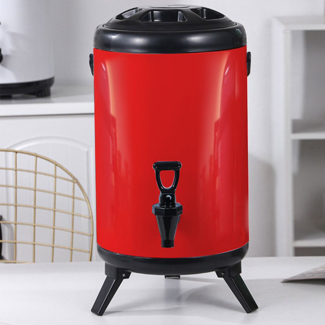 18L Stainless Steel Milk Tea Barrel with Faucet Red