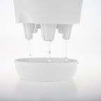 White Plastic Plant Self Watering Indoor Outdoor Plant Pot Set of 2