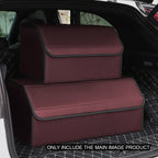 Leather Car Boot Foldable Trunk Cargo Organizer Box Red Large