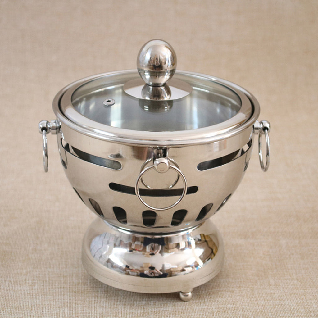 Stainless Steel Single Hot Pot with Glass Lid