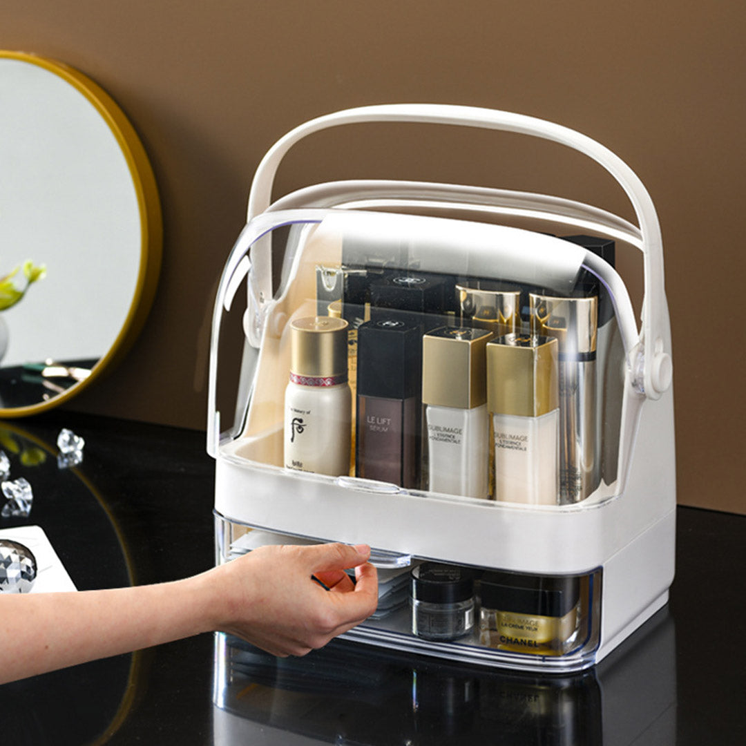 2 Tier White Countertop Makeup Storage Organiser