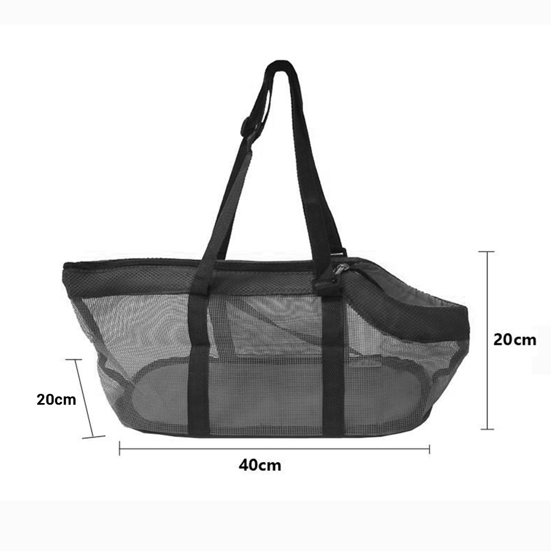 Waterproof Breathable Net Mesh Pet Carrier Bag Black