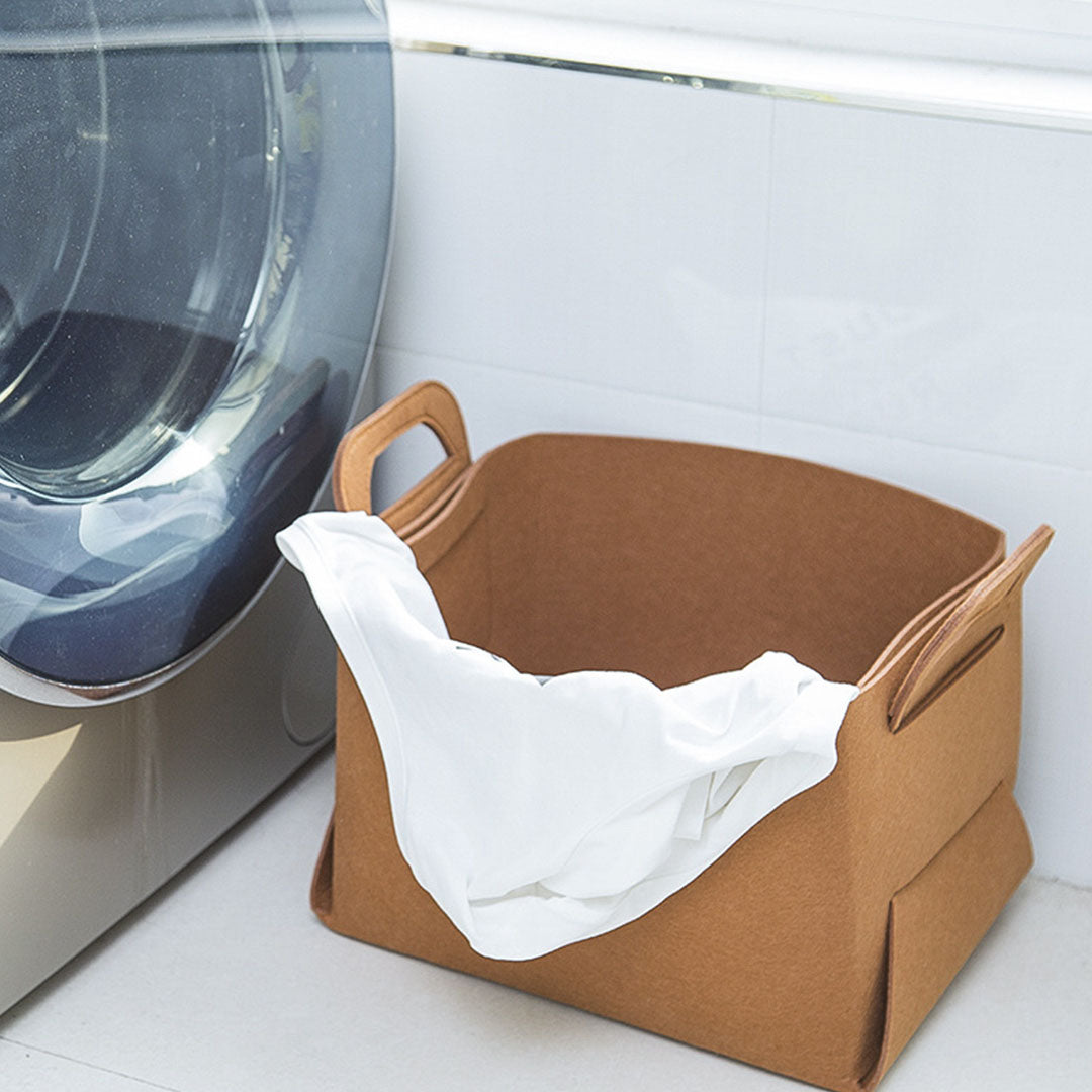 Medium Coffee Felt Storage Box