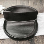 2 in 1 Cast Iron Ribbed Skillet and Steamboat