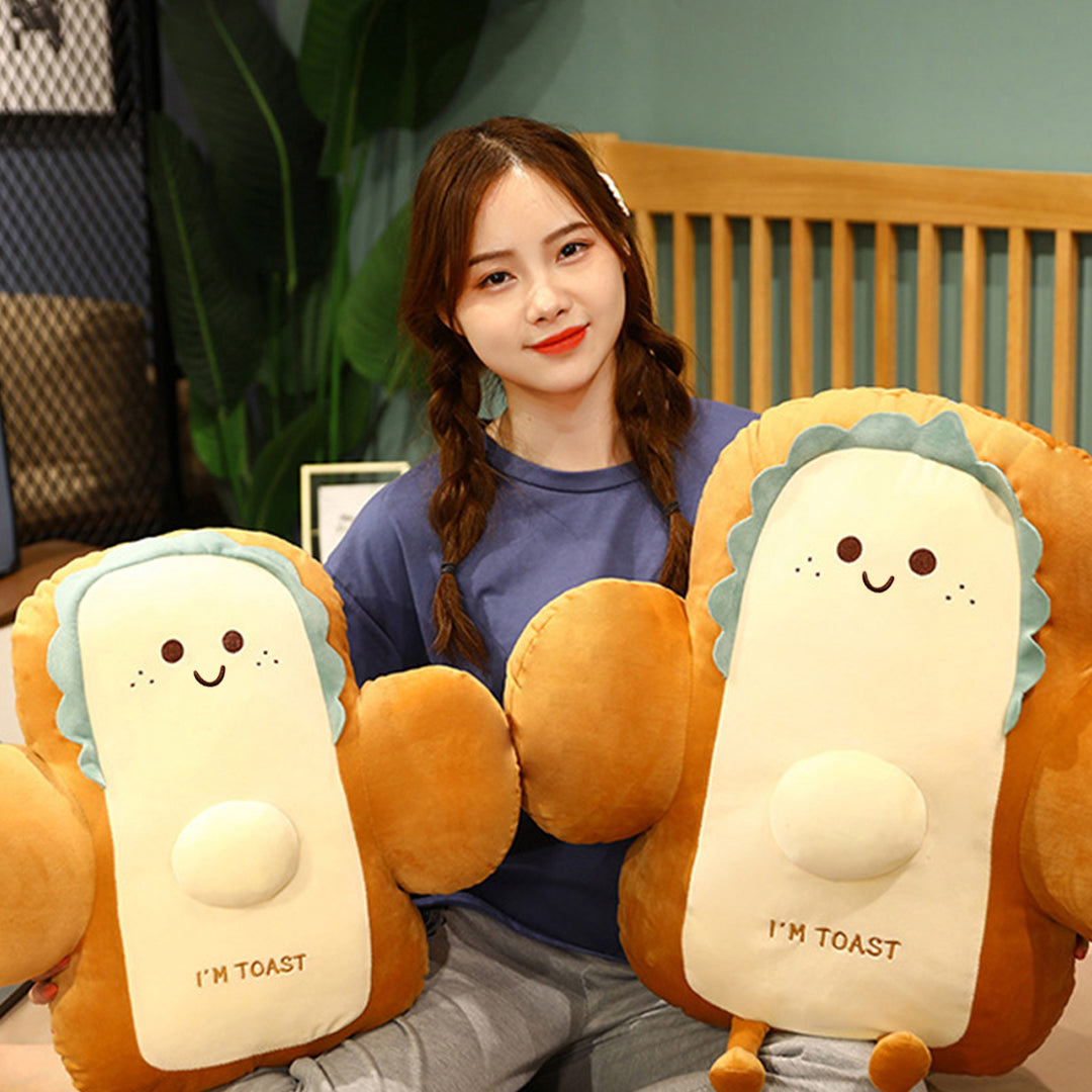 58cm Smiley Face Toast Bread Cushion