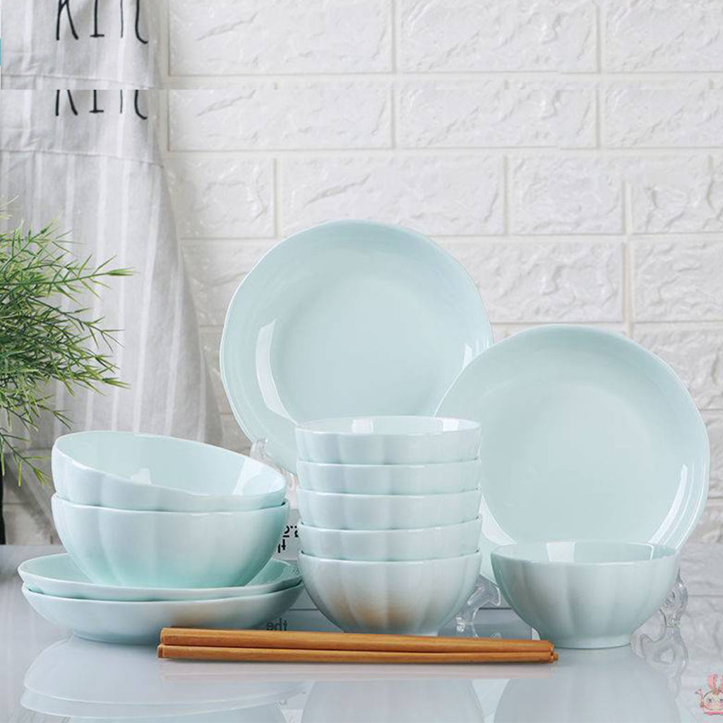 Light Blue Ceramic Dinnerware Set of 5