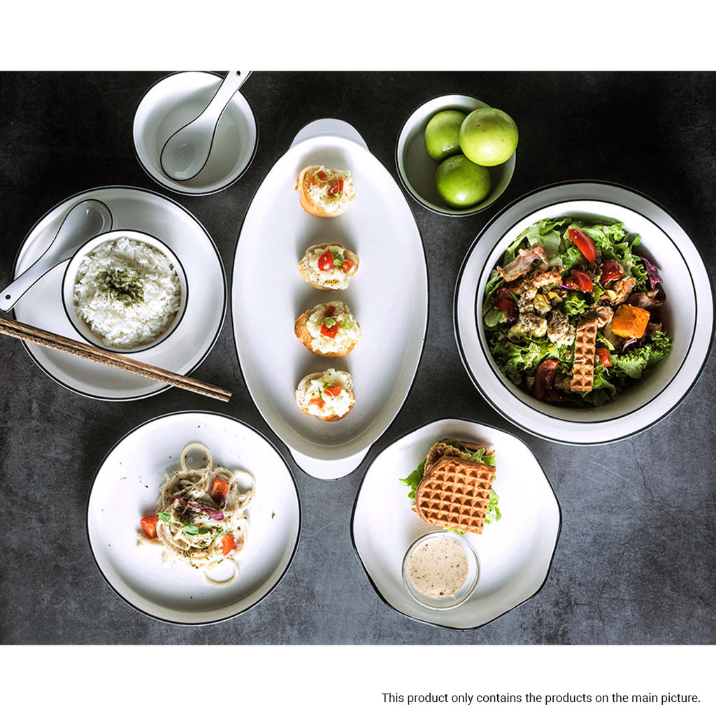 Diamond Pattern Ceramic Dinnerware Set of 22