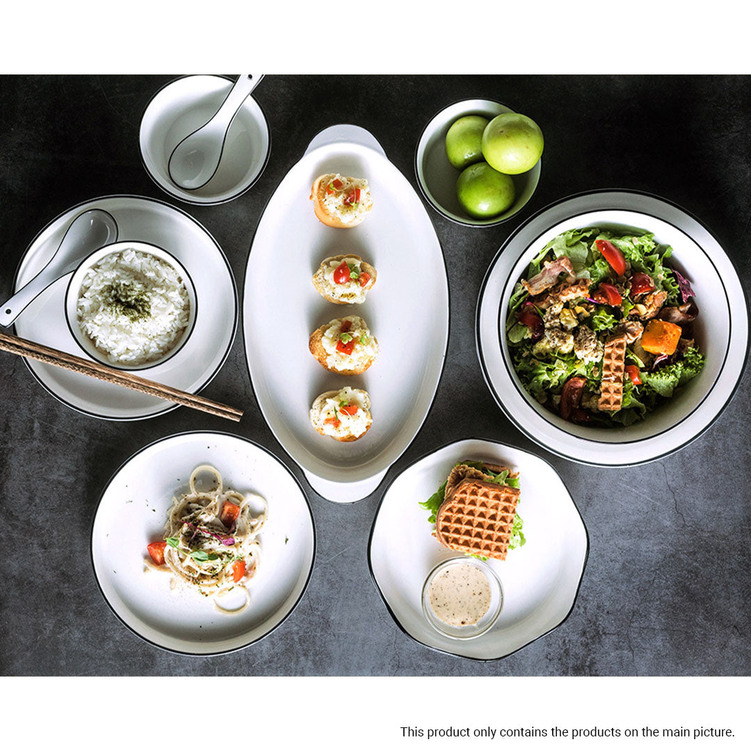 Diamond Pattern Ceramic Dinnerware Set of 22