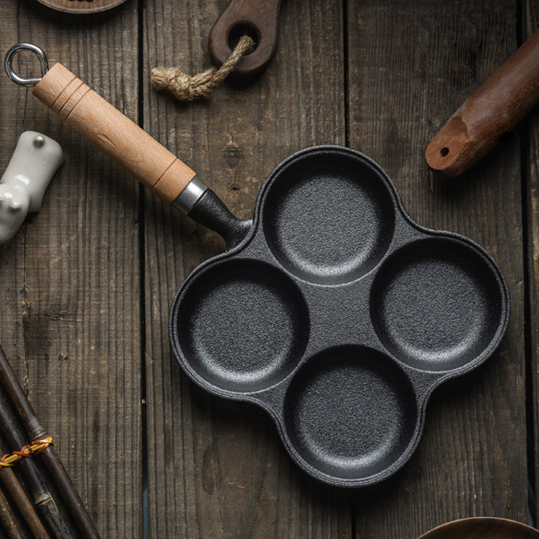 4 Mold Multi-Portion Cast Iron Fry Pan