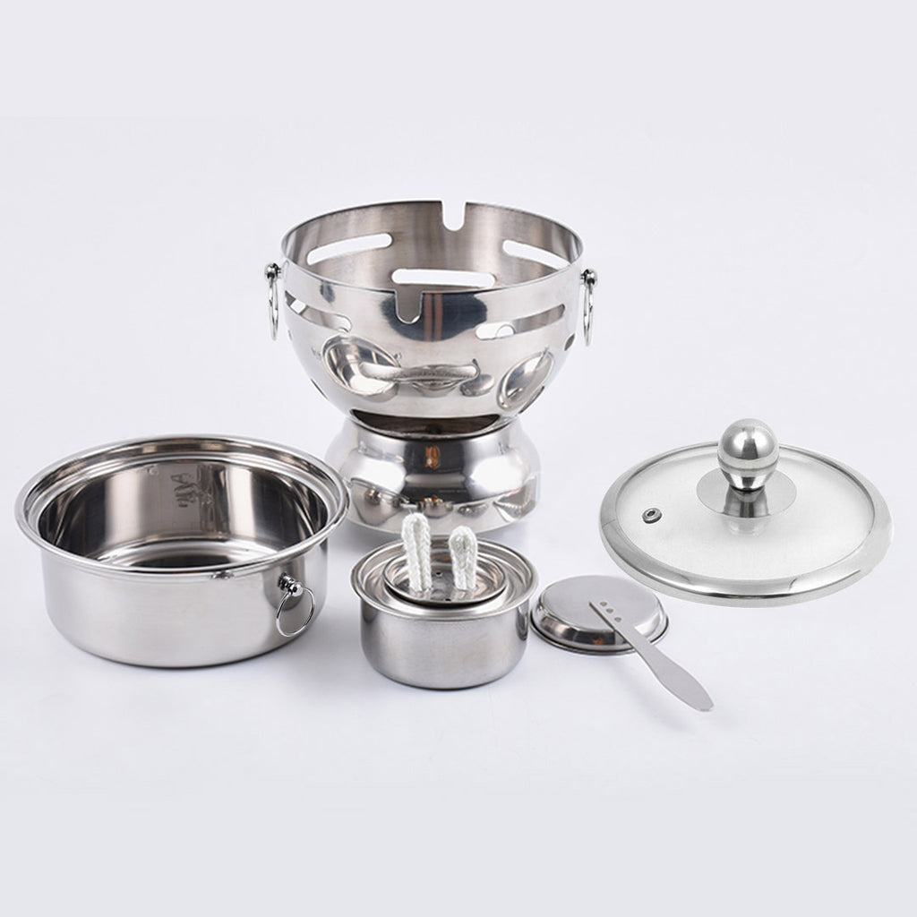 Stainless Steel Single Hot Pot with Glass Lid