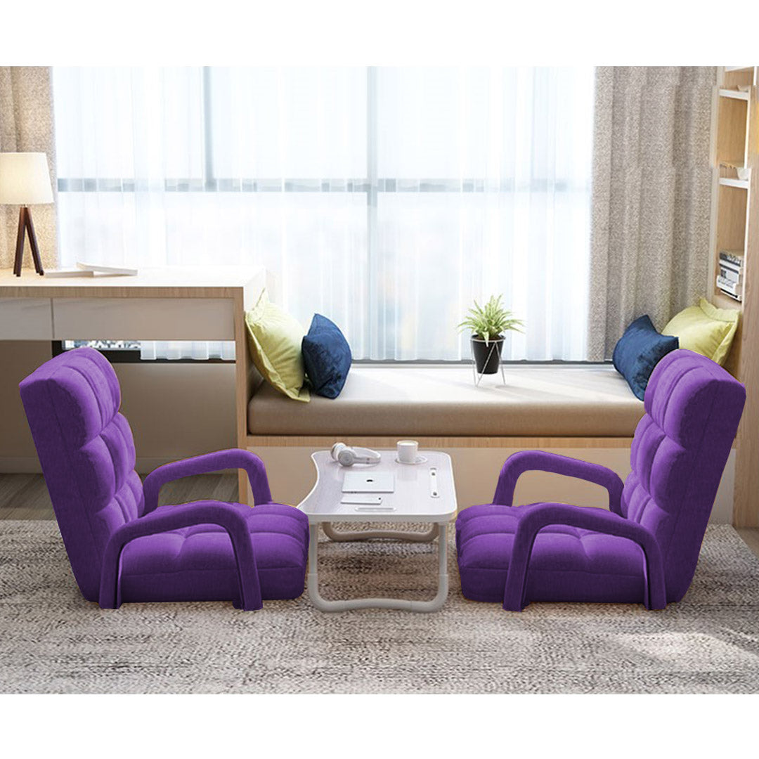 Floor Recliner Lazy Chair with Armrest Purple