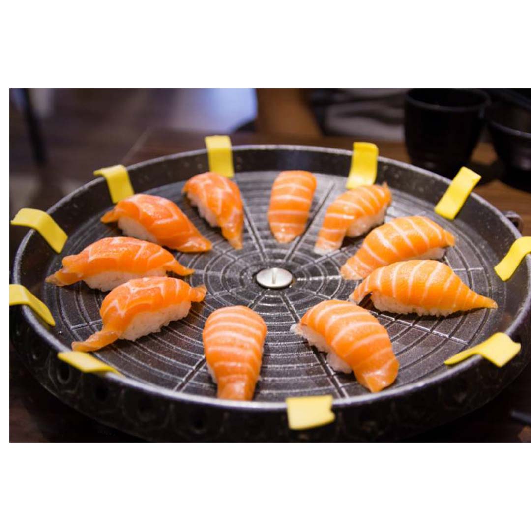 Portable BBQ Butane Gas Stove Stone Non-Stick Grill Round