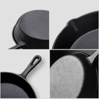 SOGA 26cm Round Cast Iron Frying Pan Skillet with Handle