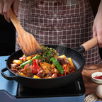 27cm Round Cast Iron Frying Pan Skillet with Helper Handle