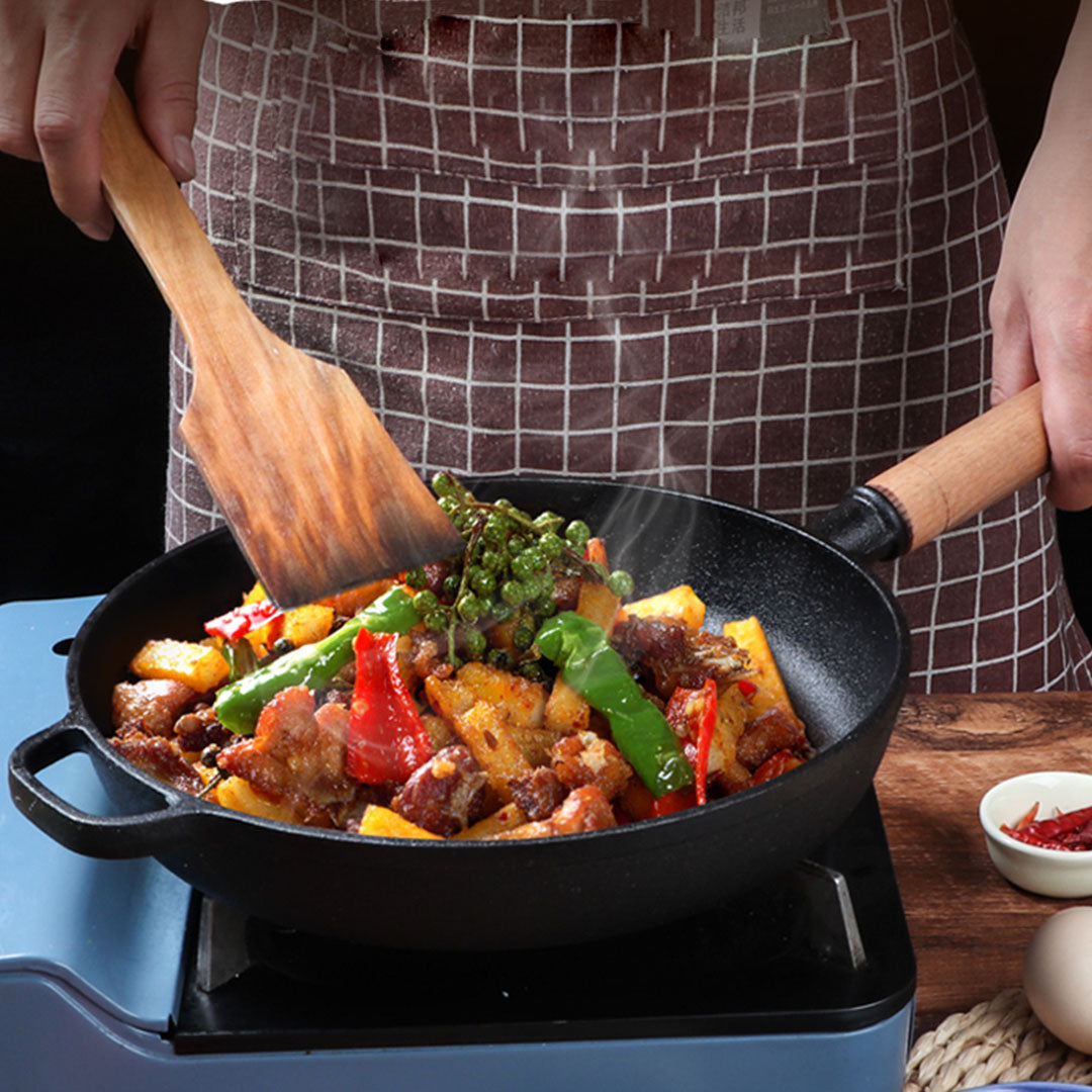 27cm Round Cast Iron Frying Pan Skillet with Helper Handle