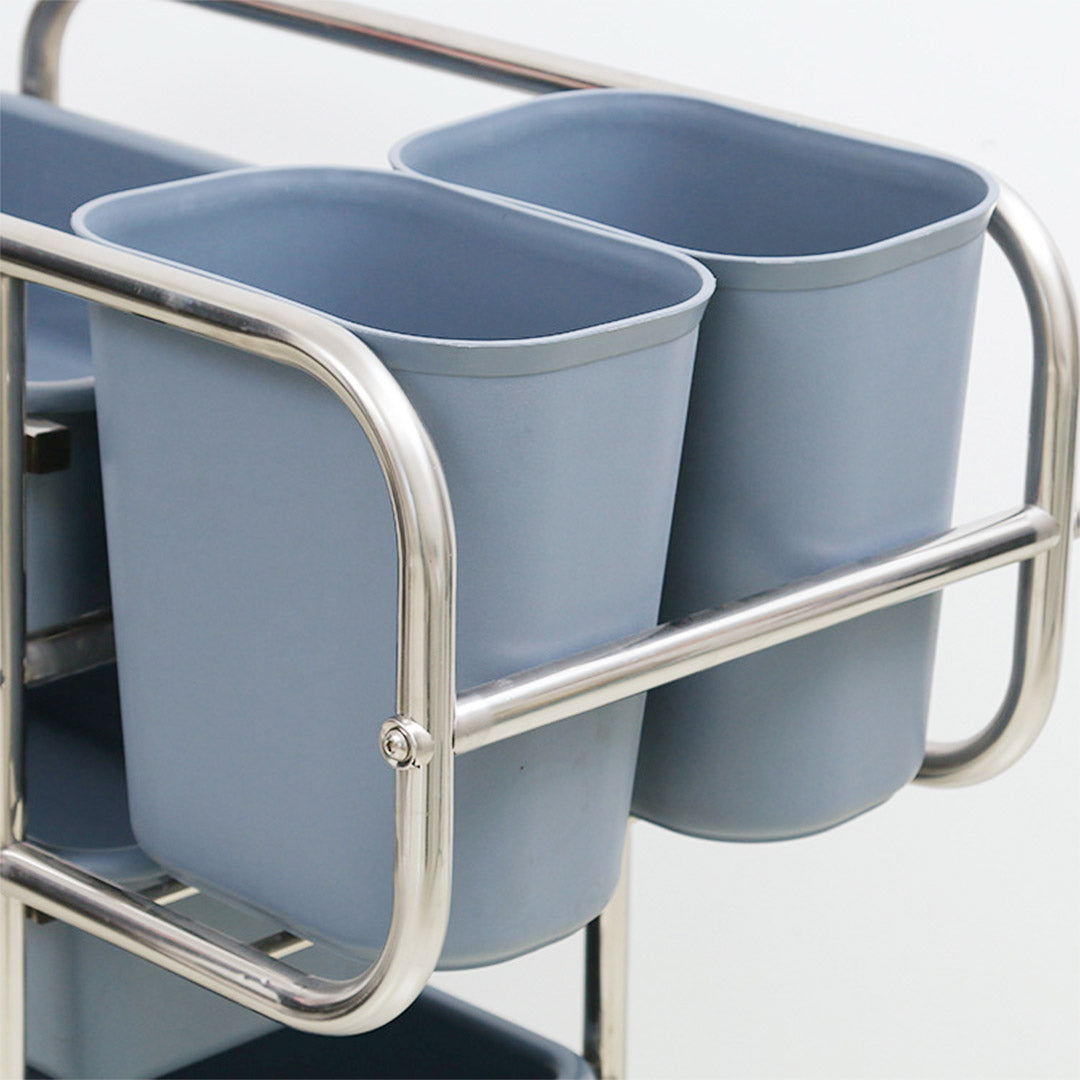 3 Tier Trolley Cart Five Buckets Square 80x43x89cm Round
