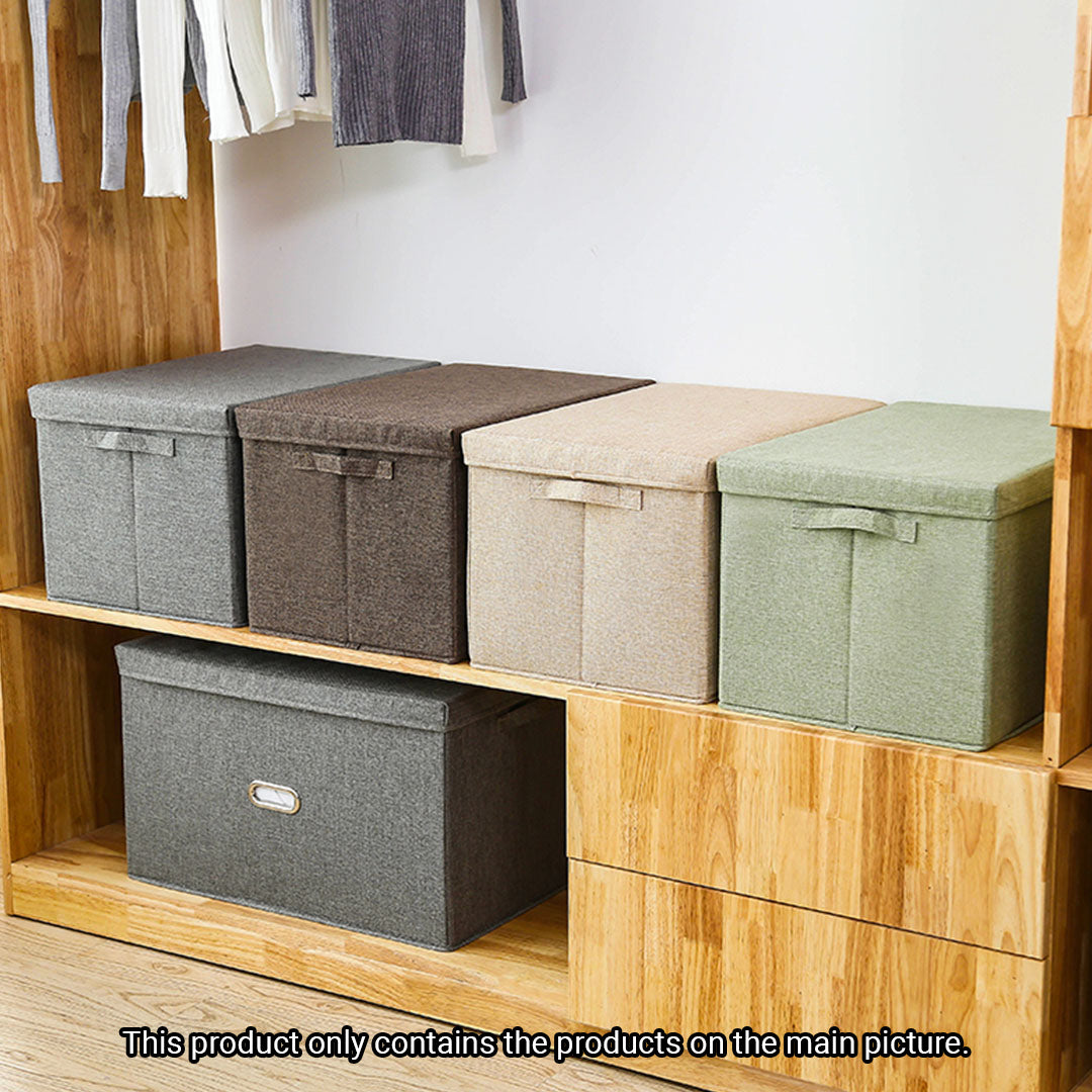 Grey Large Foldable Canvas Storage Box