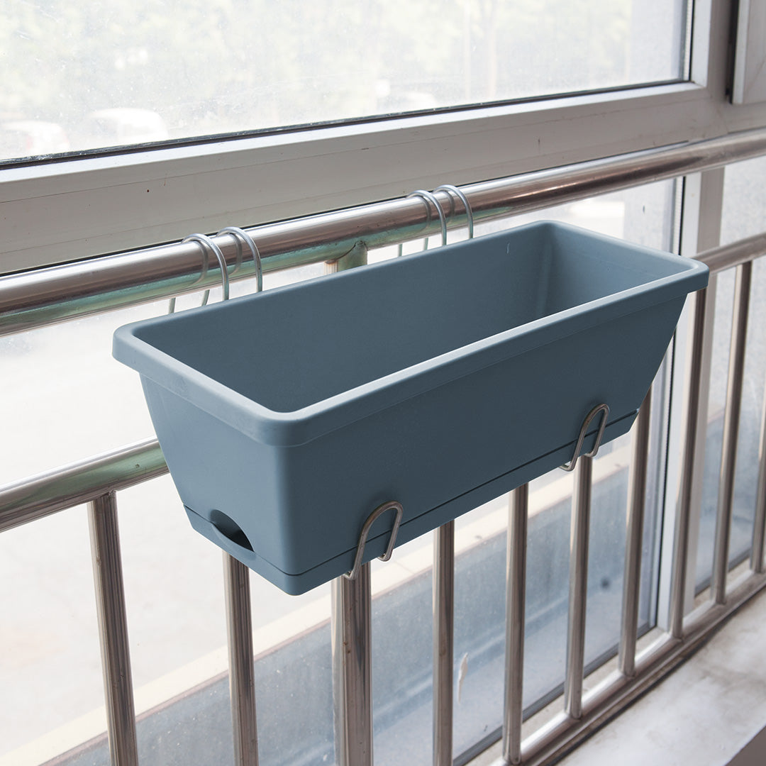 49.5cm Blue Rectangular Vegetable Herb Flower Planter Box Set of 5