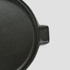 SOGA 43cm Round Ribbed Cast Iron Frying Pan with Handle