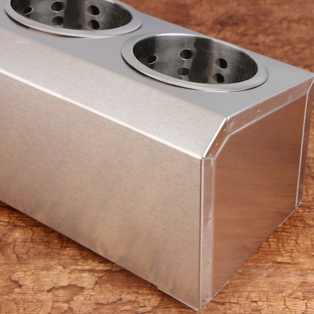 18/10 Stainless Steel Commercial Cutlery Holder with 4 Holes