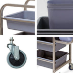 82x43x92cm Square 3 Tier Food Trolley Food Waste