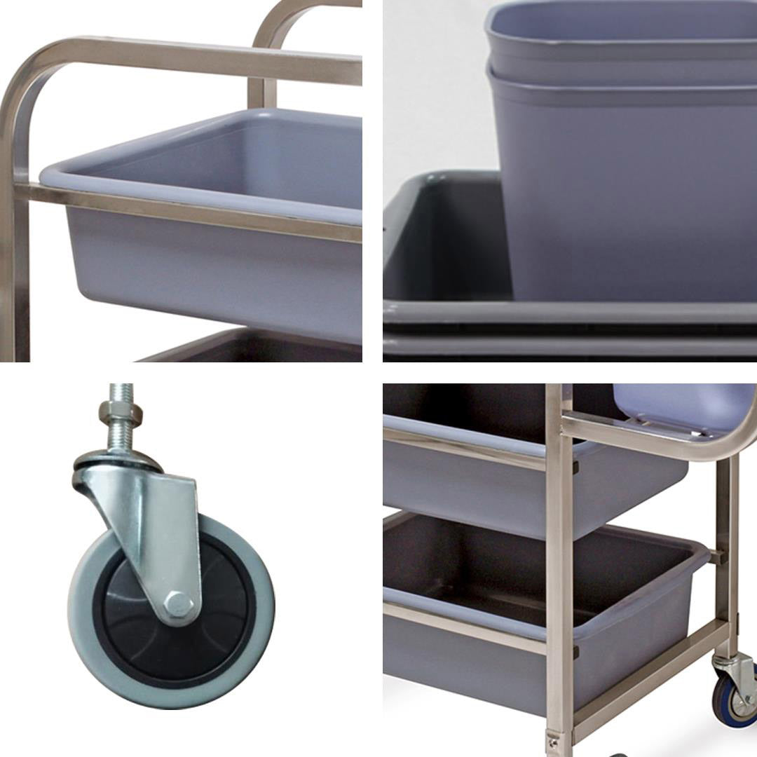82x43x92cm Square 3 Tier Food Trolley Food Waste