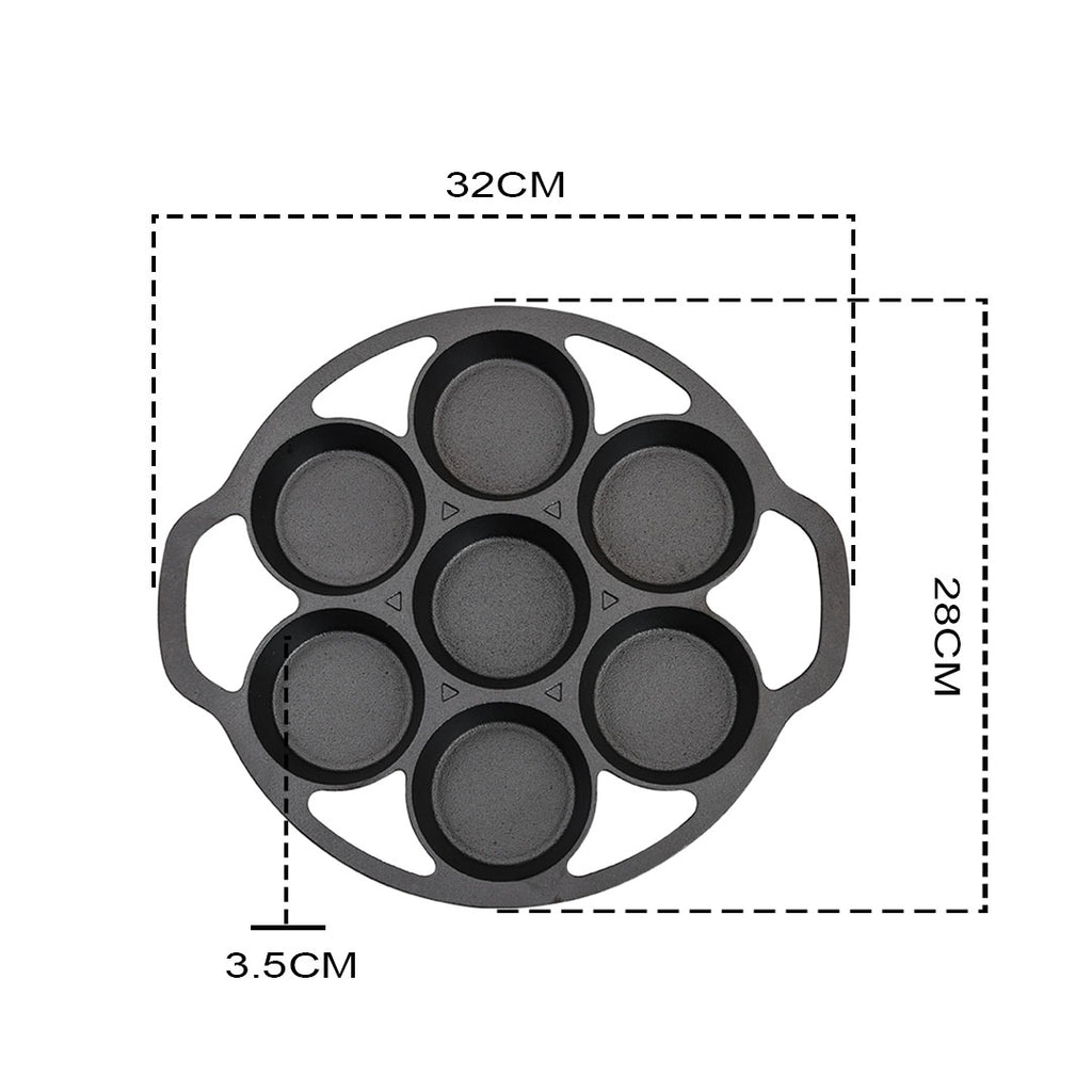 32cm Cast Iron Takoyaki Maker 7 Hole Mold