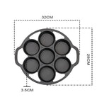 32cm Cast Iron Takoyaki Maker 7 Hole Mold