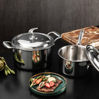 6 Piece Cookware Set Frying Pan, Milk, and Soup Pot with Lid