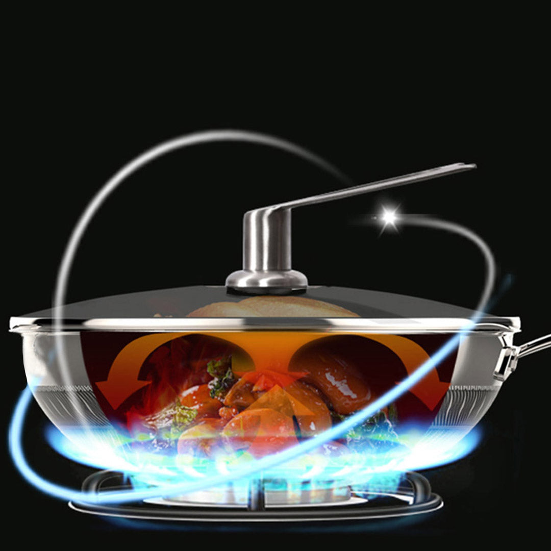 32cm Stainless Steel Frying Pan with Glass Lid