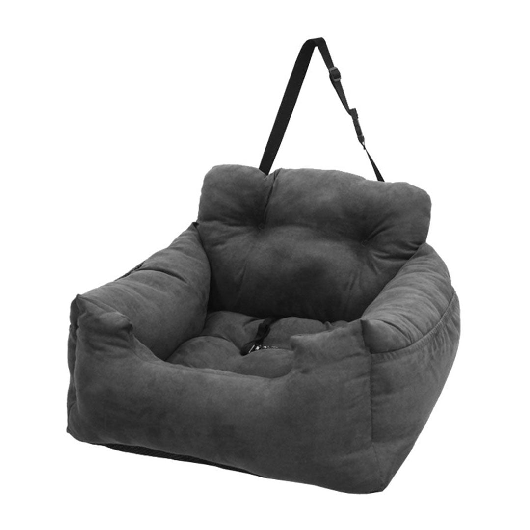 Portable Soft Padded Car Seat Dog Carrier Bed Grey