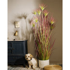 150cm Purple-Red Artificial Indoor Potted Papyrus Plant Tree