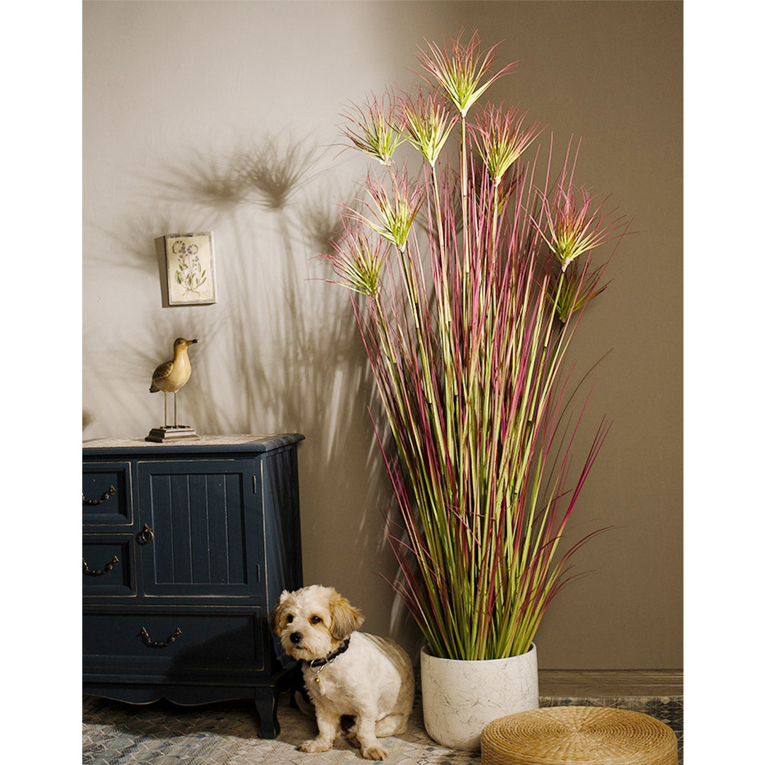 150cm Purple-Red Artificial Indoor Potted Papyrus Plant Tree
