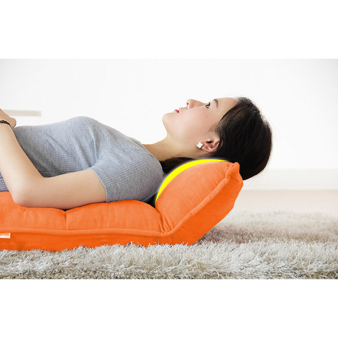 Leather Floor Recliner Lazy Chair Orange