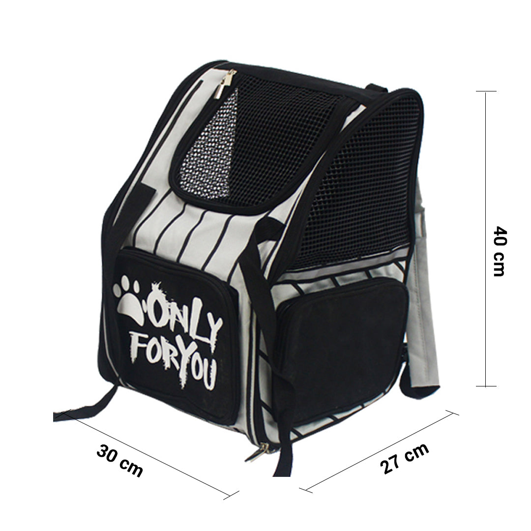 Black Portable Backpack Pet Carrier Breathable Mesh