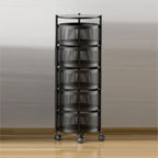 5 Tier Steel Round Rotating Kitchen Cart