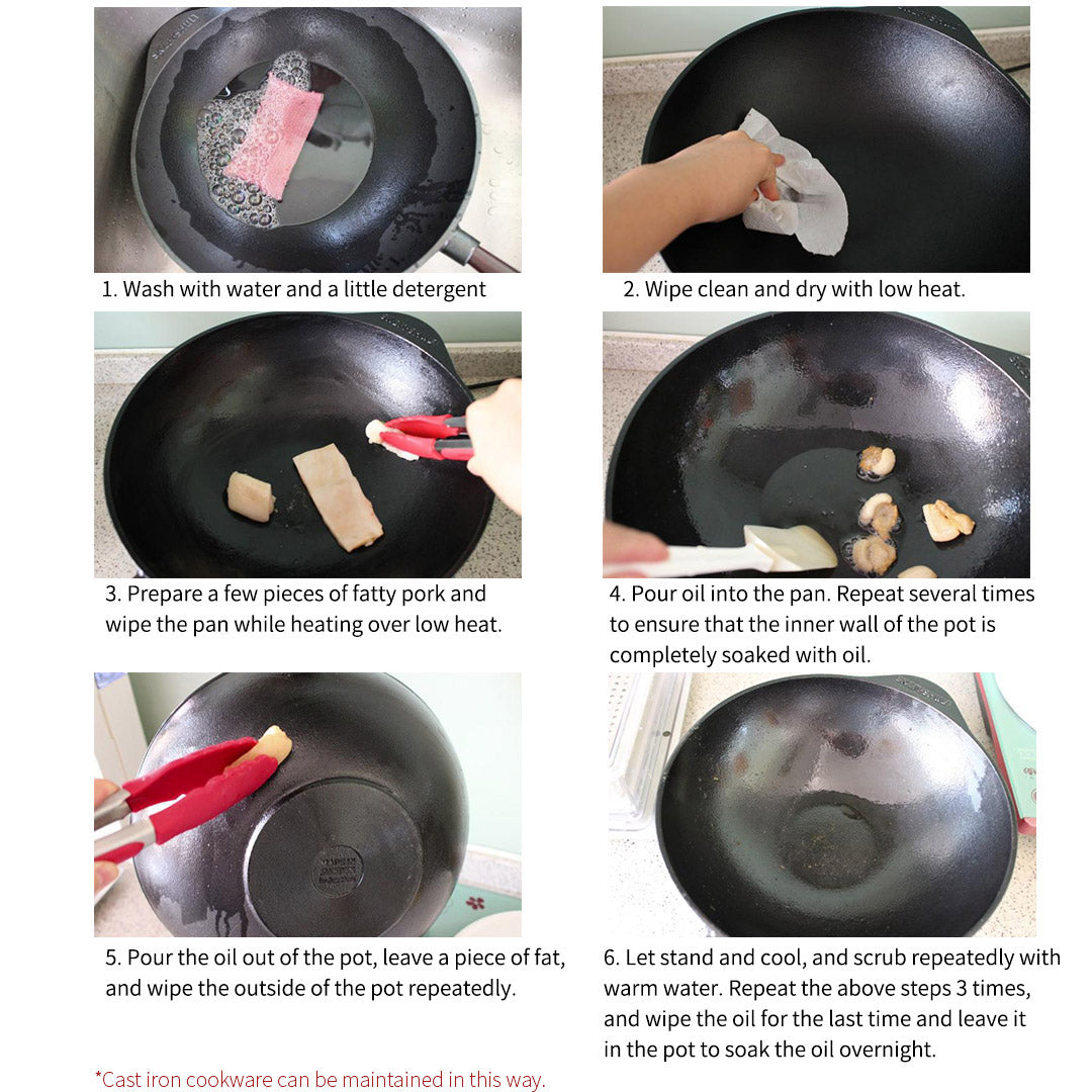 30cm Round Cast Iron Ribbed Pan