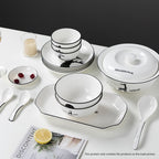 White Antler Printed Ceramic Dinnerware Set of 20