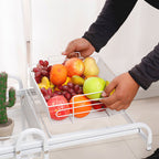 3 Tier Steel White Adjustable Kitchen Cart