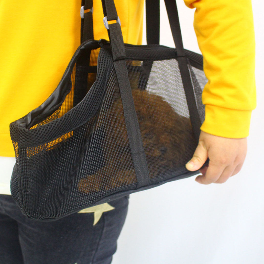 Waterproof Breathable Net Mesh Pet Carrier Bag Black